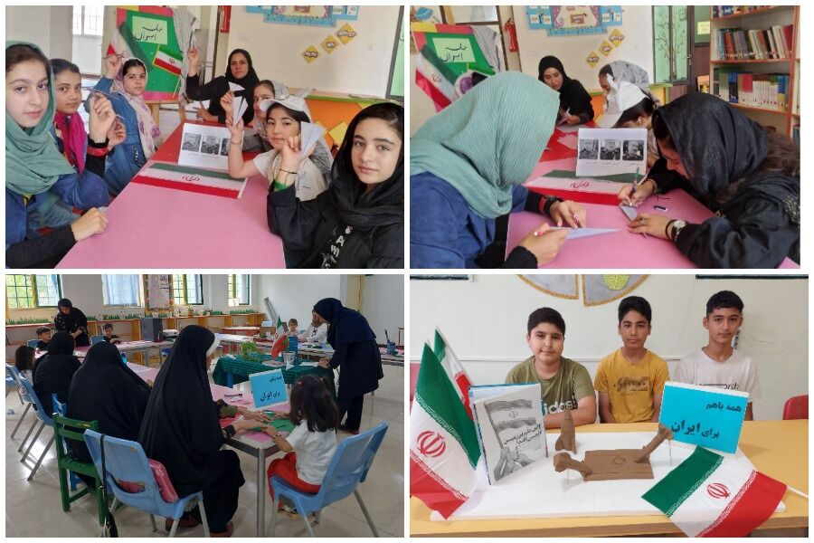 1309495-1 حماسهای برای ایران/ اعضای مراکز کانون رضی و پارسآباد جنایات صهیونیستها را محکوم کردند