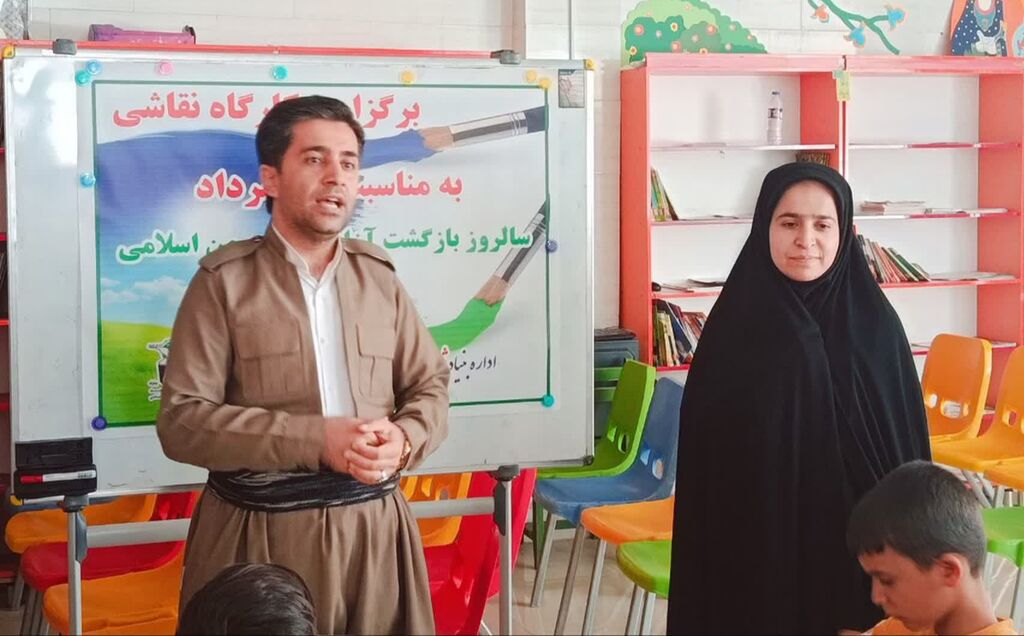 1329843 مسابقه نقاشی در مرکز ثلاثباباجانی به مناسبت سالروز بازگشت آزادگان