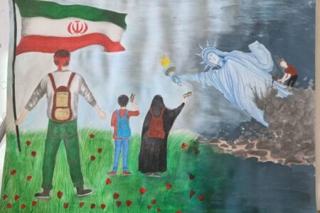 مسابقه نقاشی با موضوع استکبارستیزی در مرکز سرپل‌ذهاب