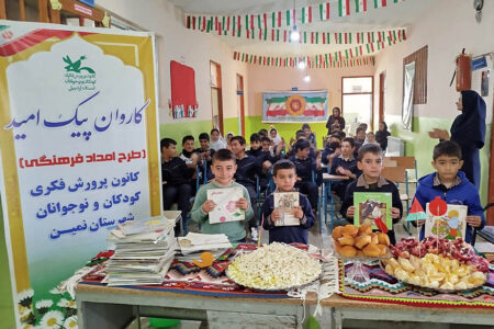 فعالیت‌های یلدایی کاروان پیک امید کانون نمین در روستای جید