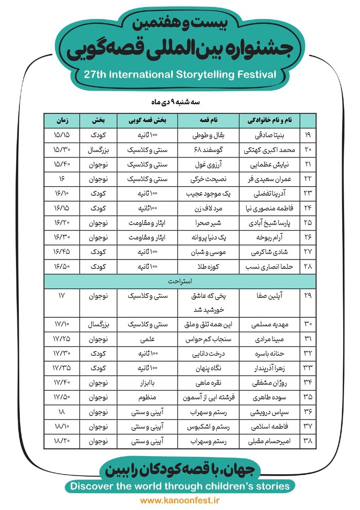 پرواز قصه ها در بیست و هفتمین جشنواره  بین المللی قصه‌گویی در آسمان هرمزگان