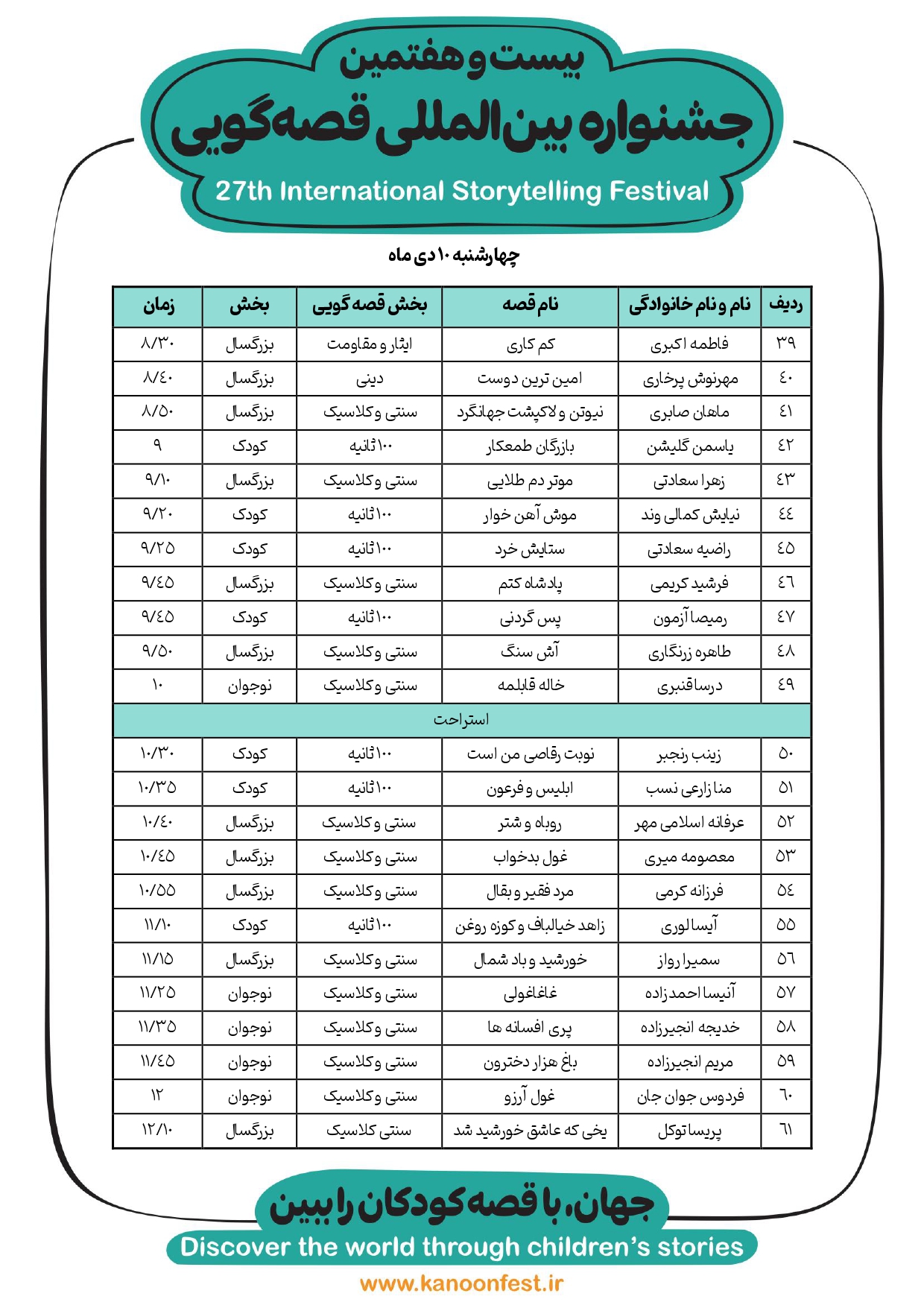 پرواز قصه ها در بیست و هفتمین جشنواره  بین المللی قصه‌گویی در آسمان هرمزگان