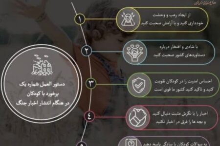 اینفوگرافیک | دستورالعمل شماره یک نحوه برخورد با کودکان در هنگام انتشار اخبار جنگ