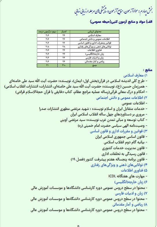 منابع آزمون استخدامی